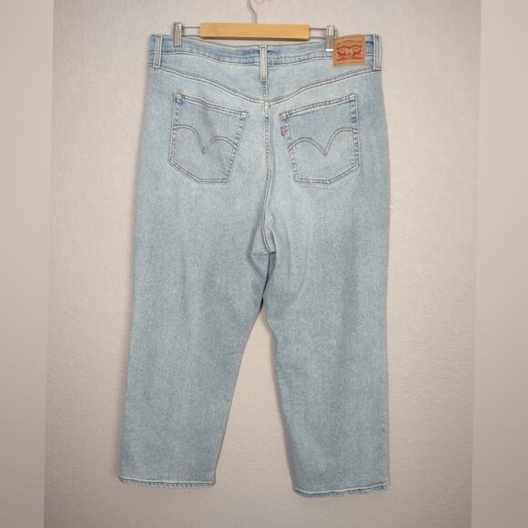 Levi's Ribcage Straight Ankle Jeans Plus Sz 18W Light Wash Button Fly - Picture 2 of 16